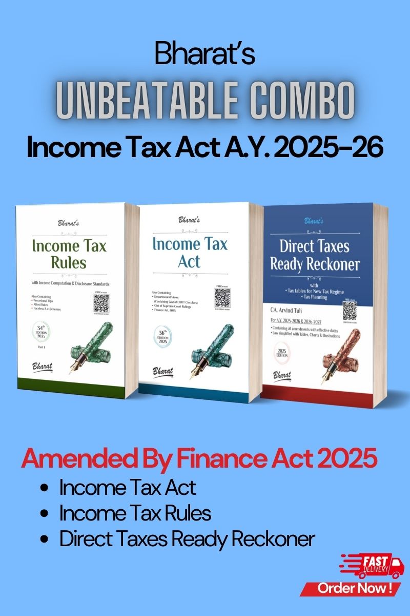 Bharat Combo of 3 – Income Tax Act A.Y. 2025-26 (Amended by Finance Act, 2025)