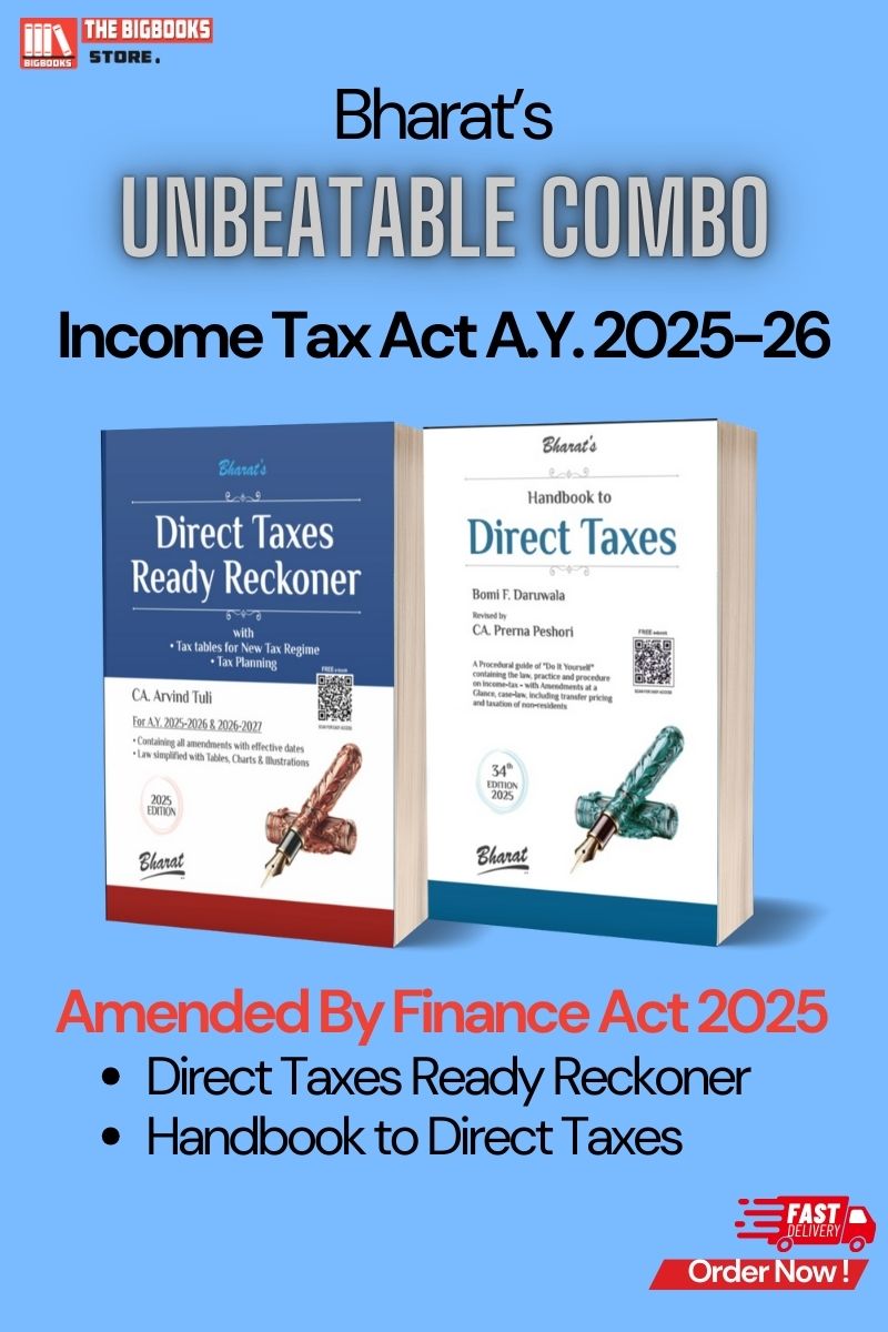 Bharat Combo of 2 – Direct Taxes Ready Reckoner and Handbook (Amended by Finance Act, 2025) – A.Y. 2025-26
