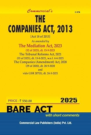 Commercial Companies Act, 2013 As Amended by The Mediation Act, 2023 (Bare Act) - Edition 2025