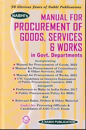 Nabhi's Manual for Procurement of Goods Services and Works in Govt Departments - (Revised) 2nd Edition 2023