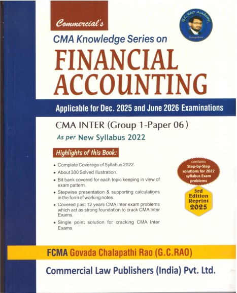 Commercial's CMA Knowledge Series on Financial Accounting for CMA Inter (Group 1 Paper 6) - 3rd Reprint Edition 2025