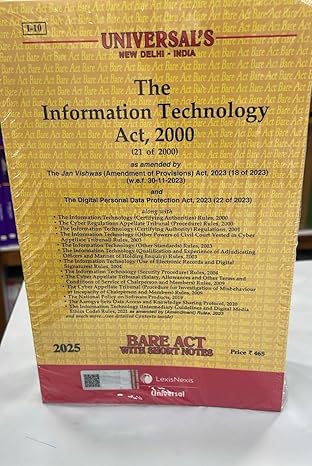 LexisNexis's Bare Act The Information Technology Act ,2000 - Edition 2026 LexisNexis's Bare Act The Information Technology Act ,2000 - Edition 2026