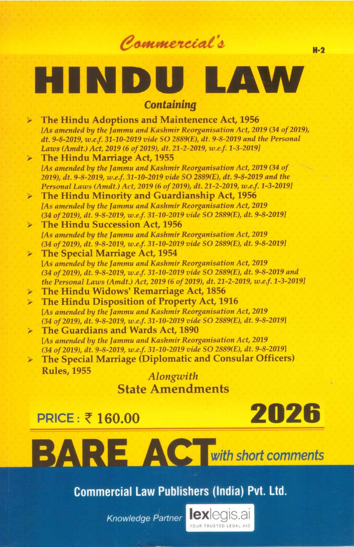 Commercial's Bare Act Hindu Law - Edition 2026 Commercial's Bare Act Hindu Law - Edition 2026