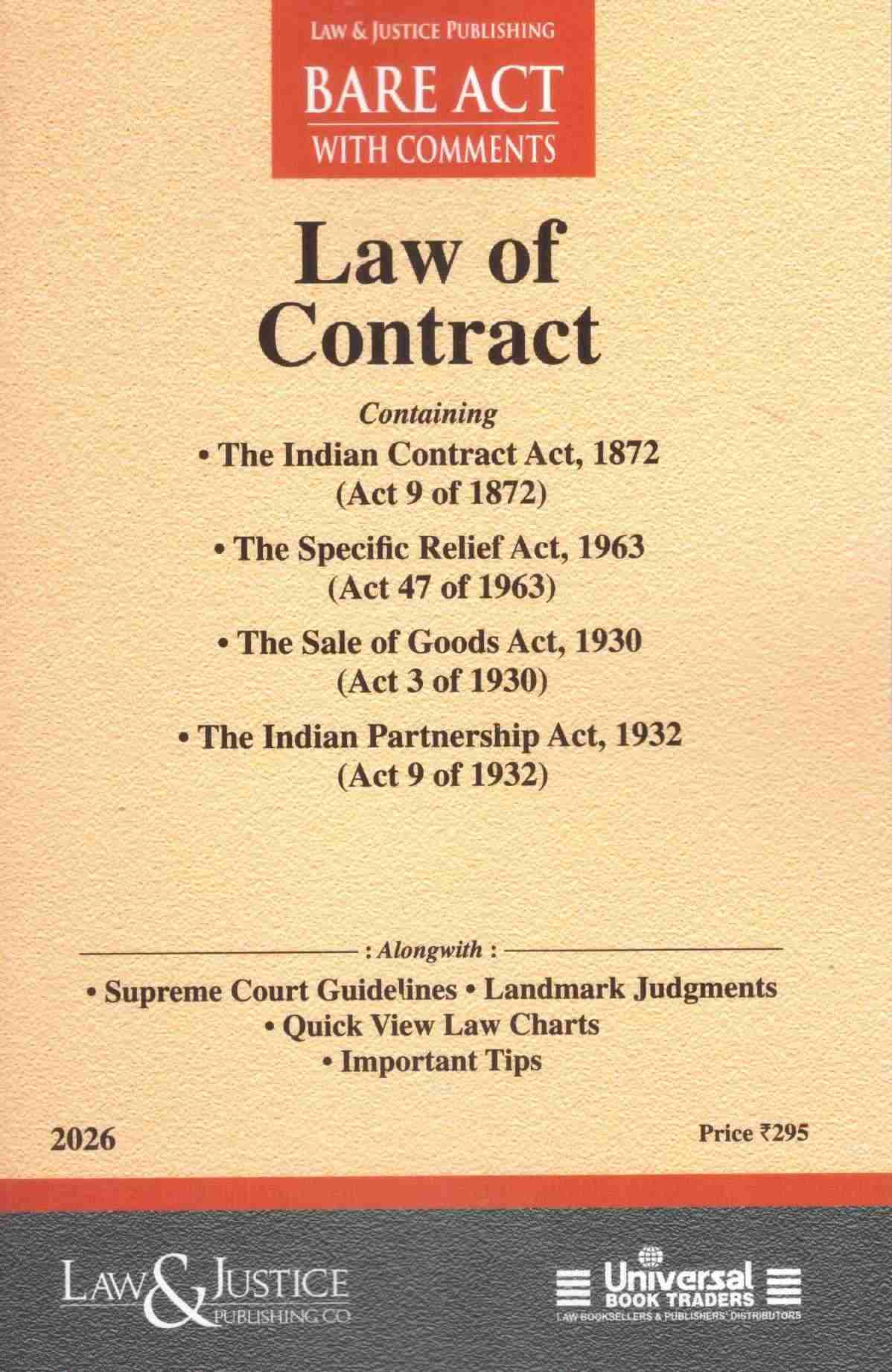 L&J's Bare Act Law Of Contract - Edition 2026 L&J's Bare Act Law Of Contract - Edition 2026