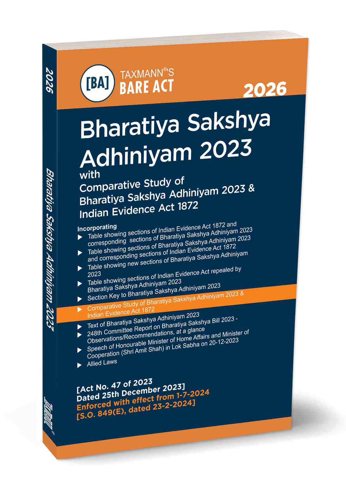 Taxmann's Bharatiya Sakshya Adhiiyam (BSA) English - Edition 2026