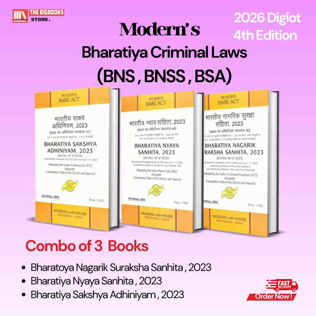 Modern's Combo of New Criminal Laws Bare Act (BNS, BNSS, BSA) Diglot - 4th Edition 2026