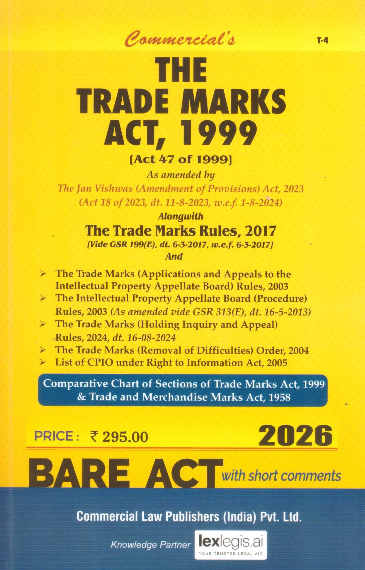 Commercial's The Trade Marks Act, 1999 - Edition 2026 Commercial's The Trade Marks Act, 1999 - Edition 2026
