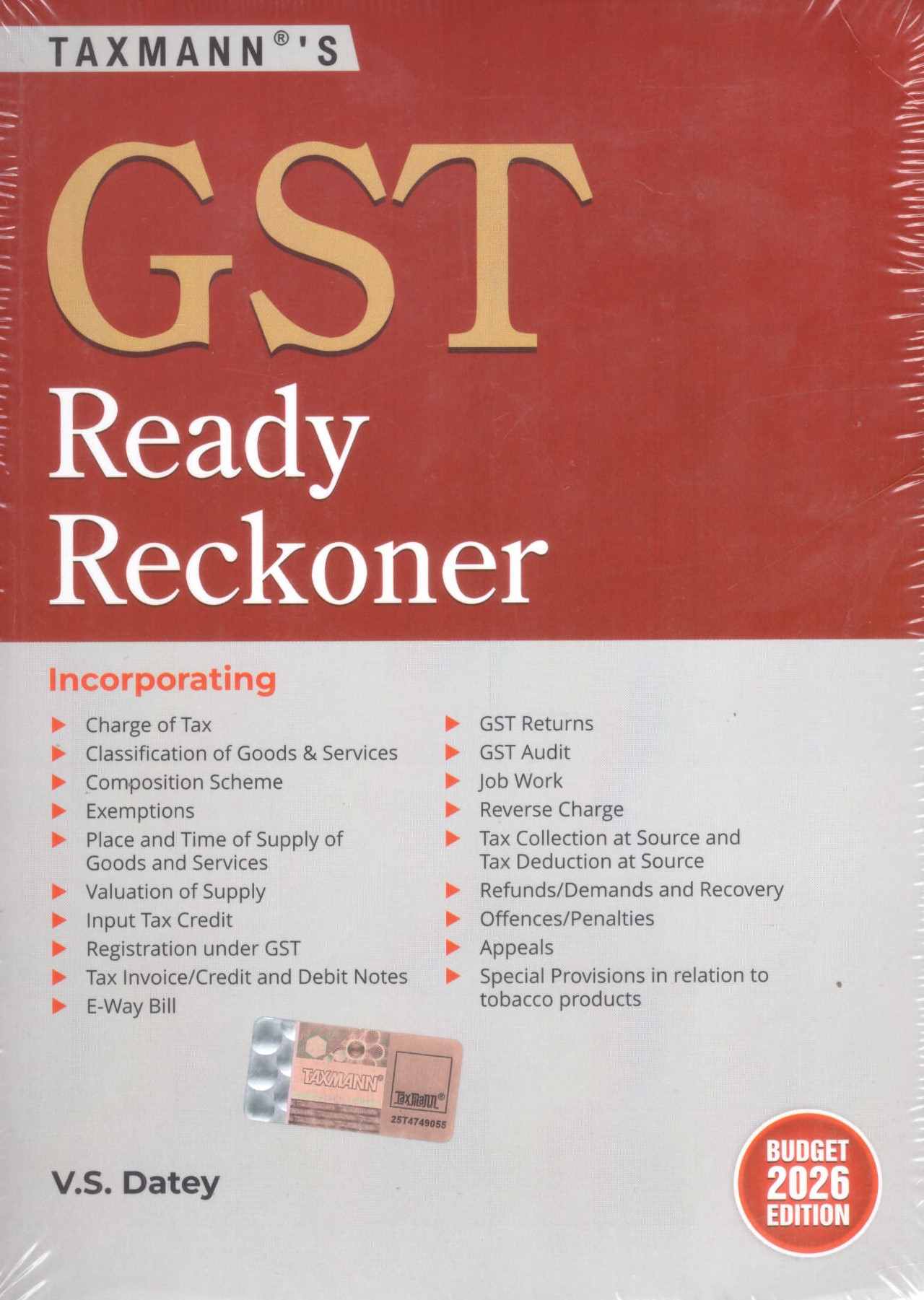 Taxmann's GST Ready Reckoner - 1st Edtion 2026 Taxmann's GST Ready Reckoner - 1st Edtion 2026