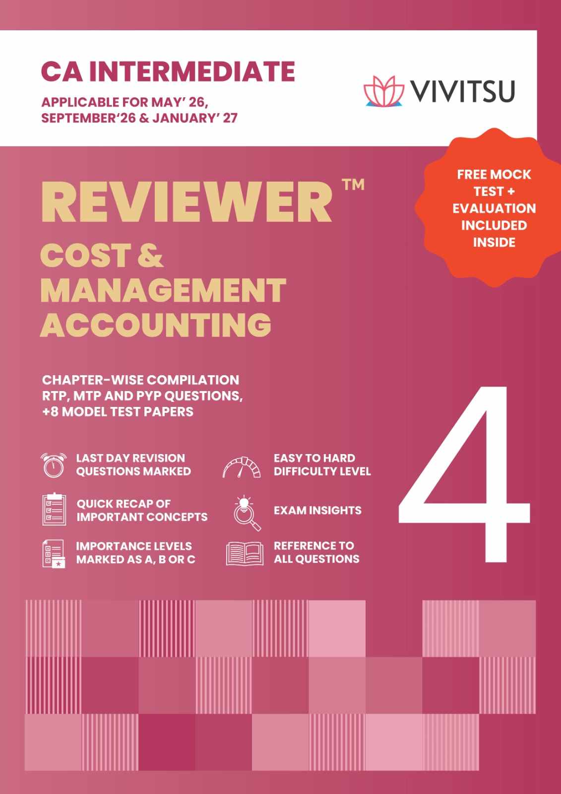Vivitsu's CA Intermediate Reviewer Cost & Management Accounting Applicable For May ,26 Sep ,26 and Jan, 27 - 9th Edition 2026