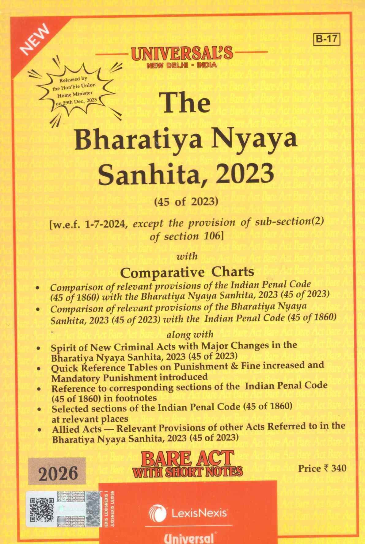 LexisNexis's The Bharatiya Nyaya Sanhita, 2023 - Edition 2026