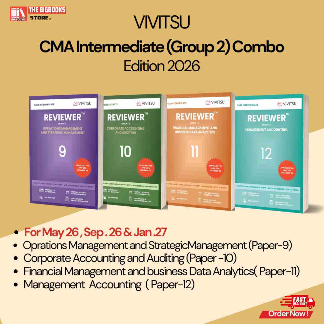 VIVITSU's  CMA Intermediate  Reviewer (Group 2) Combo ( StrategicManagement, Corporate Accounting  , Financial  and business Data Analytics,  Accounting ,   May '26 Sep 36 and jan '27) -  Edition 2026