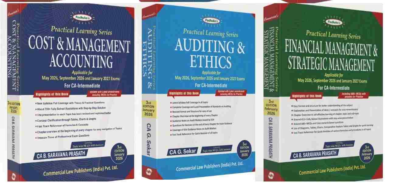 Padhuka’s Series CA Intermediate Combo (Group 2)  Cost And Management Accounting , Auditing And Ethics , Financial Management And Strategic ManagementApplicable for May 2026, September 2026 & January 2027 – Edition 2026