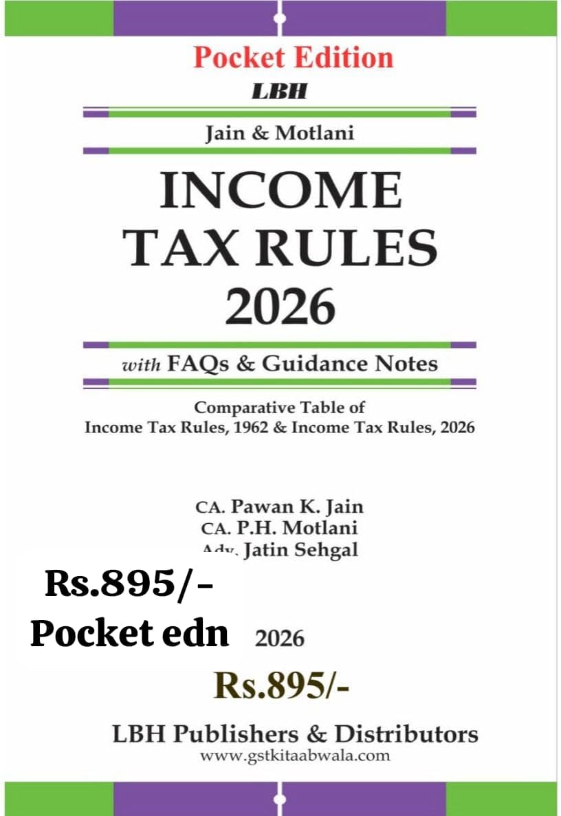 LBH'Income tax Rules Rules 2026 ( Poket Edition ) with FAQs & Guidance Notes - Edition 2026
