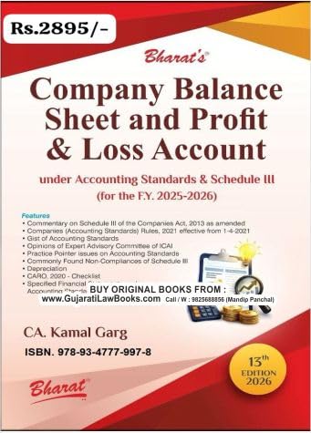 Bharat's Company Balance Sheet and Profit & Loss Account - 13th Edition 2026