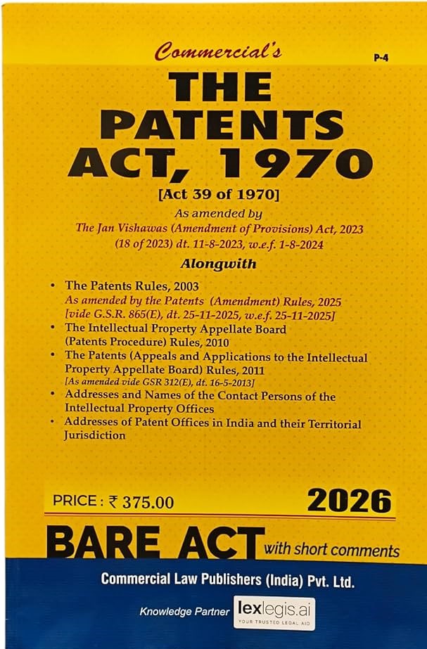 Commercial's The Patents Act - Edition 2026 Commercial's The Patents Act - Edition 2026
