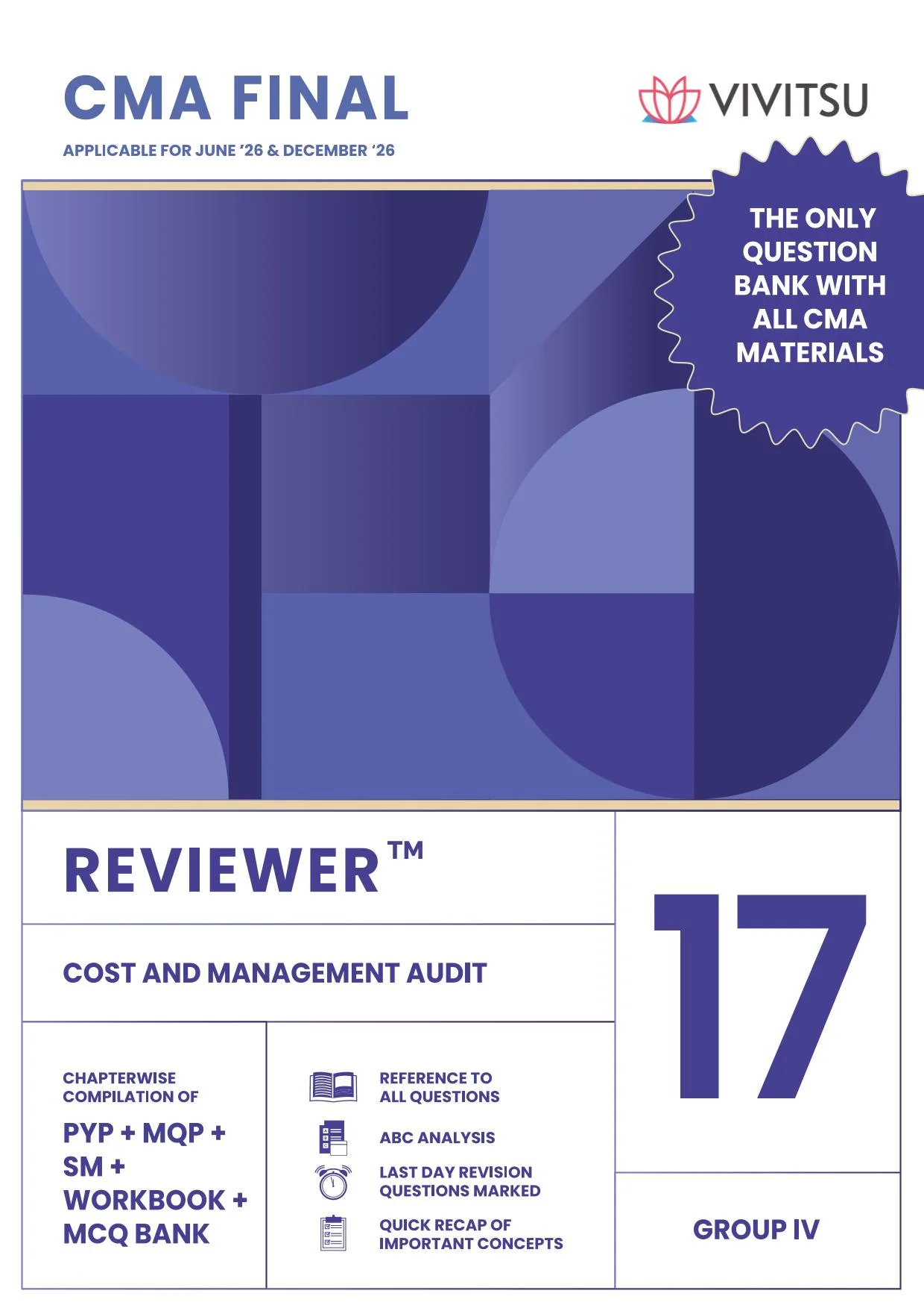 VIVITSU's CMA Final ( Group -4 ) Paper-17( Cost and Management audit ) For Jun .26 & Dec 26 - Edition 2026