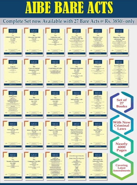 Legal Matrix Publications' AIBE Bare Acts - Complete Set of 27 Bare Acts Without Notes - Edition 2026-27 Legal Matrix Publications' AIBE Bare Acts - Complete Set of 27 Bare Acts Without Notes - Edition 2026-27
